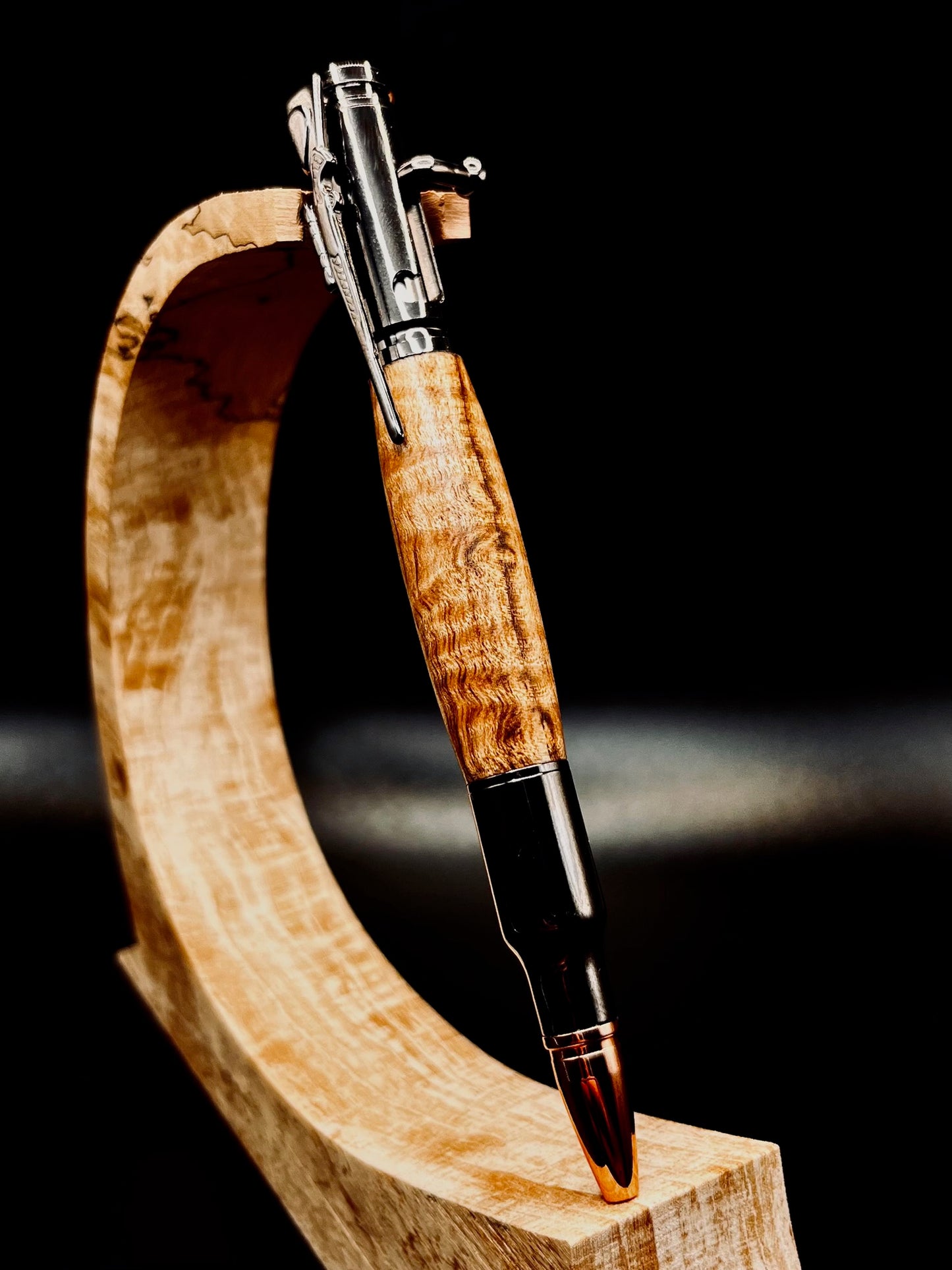 Titanium Trim with Spalted Curly Maple