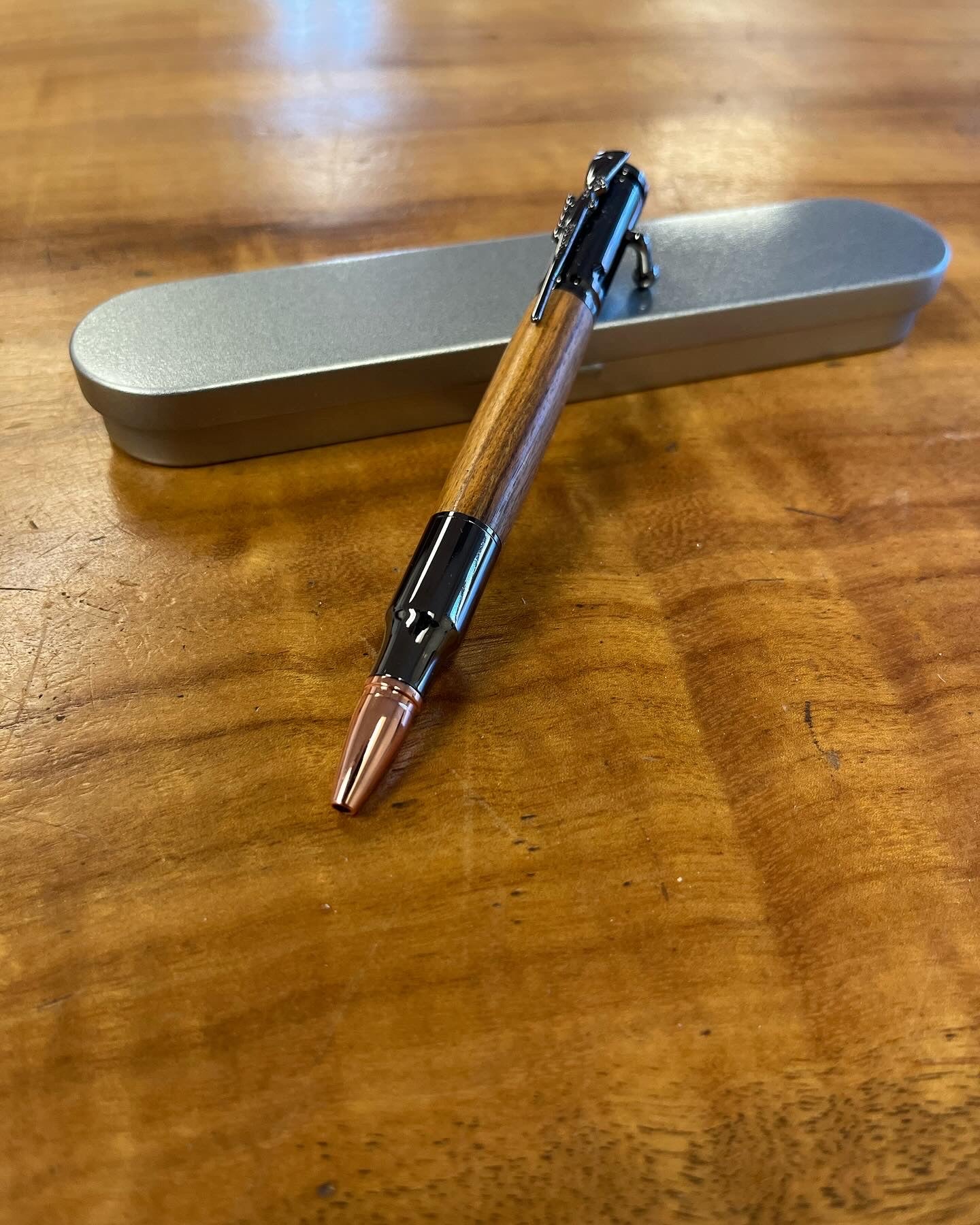 Gun Metal Trim with Walnut
